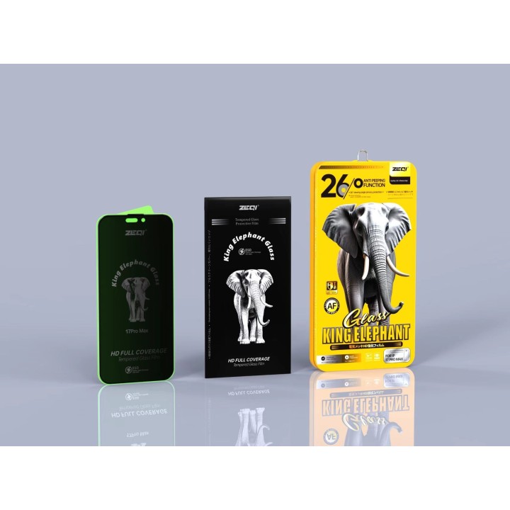 ZEEQI Glass King Elephant FK28 Privacy – اسكرينة زجاج خصوصية ضد التجسس للآيفو