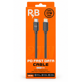 الاسم: كابل RB-L101 شحن سريع USB-C إلى Lightning – 27W، طول 1 مت