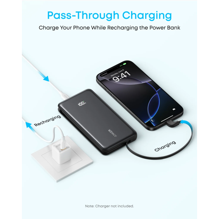 **Anker Zolo Power Bank 10000mAh 22\.5W – باور بانك أنكر زولو**