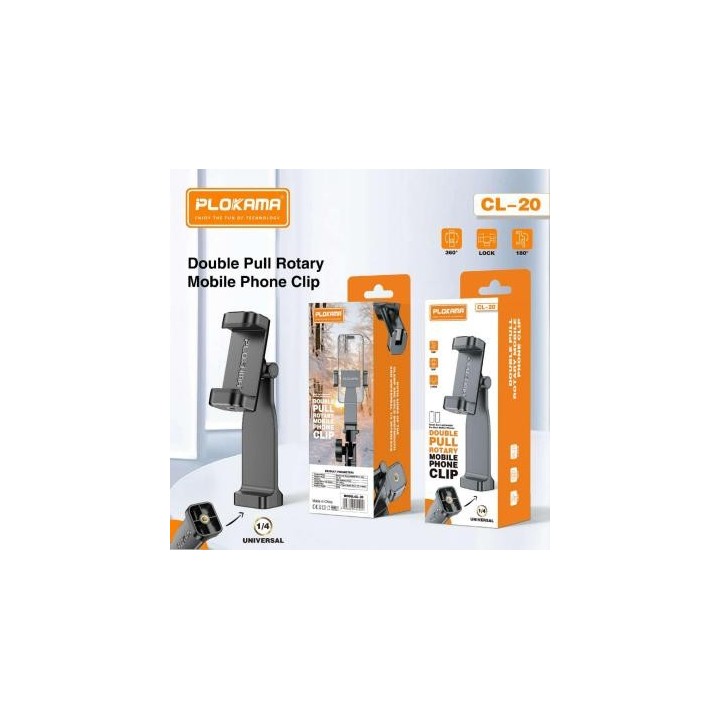 PLOKAMA CL-20 Double Pull Rotary Mobile Phone Clip