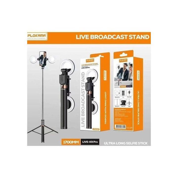 PLOKAMA LIVE-K9 Pro Ultra Long Selfie Stick – 1700mm