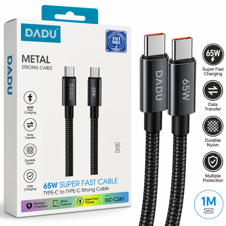 DADU Metal Strong Cable Type-C to Type-C 65W – 1M