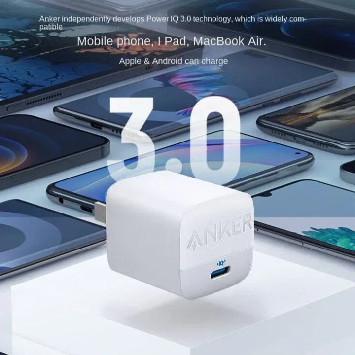 Anker 313 Charger 30W GaN – شاحن أنكر USB-C PD للشحن السري