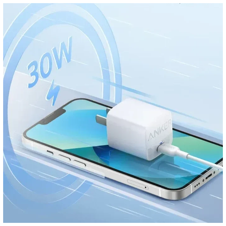 Anker 313 Charger 30W GaN – شاحن أنكر USB-C PD للشحن السري