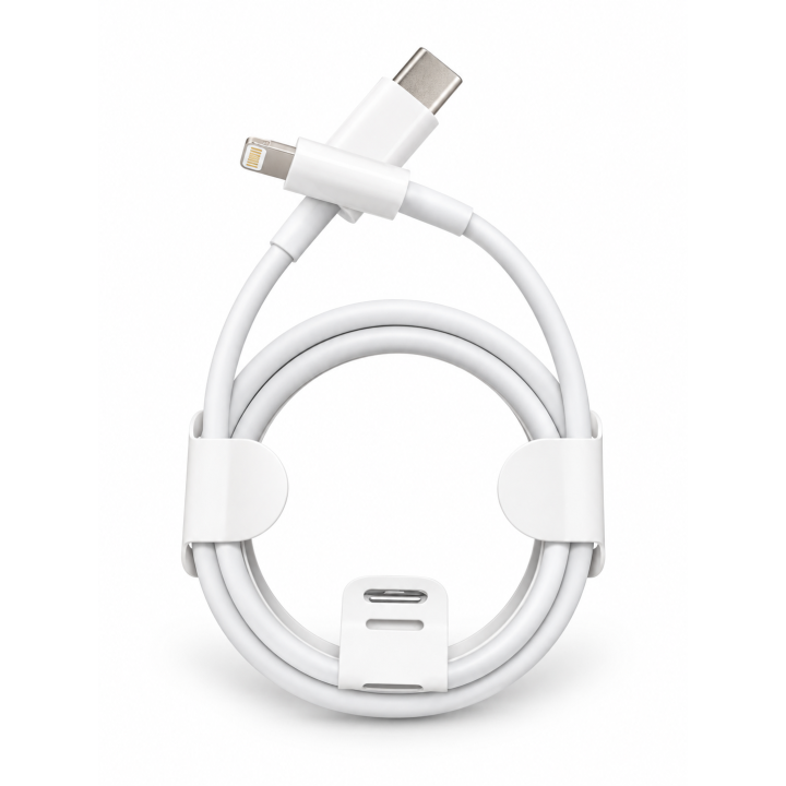 كابل 4G USB-C to Lightning بقدرة 30W – طول 1 متر – أبيض للشحن ونقل البيان