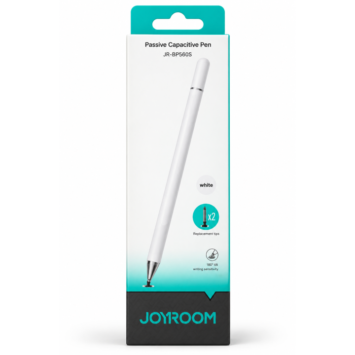 قلم JOYROOM JR-BP560S Capacitive Stylus Pen أبيض – قلم لمس للآيفون والآيباد والأجهزة اللوحيه